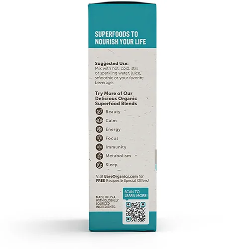 Vista 4 de BareOrganics Digestion Superfood - Bebida en polvo orgánica, ayuda a la digestión, 5 varitas