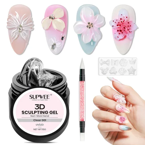 Vista 13 de Gel de uñas sólido Builder, gel duro transparente para esculpir uñas Aqua Clear