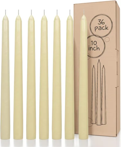 Vista 57 de CANDWAX Juego de 12 velas cónicas color naranja de 8 pulgadas, sin goteo, sin perfume, de larga duración, perfectas para fiesta de Halloween