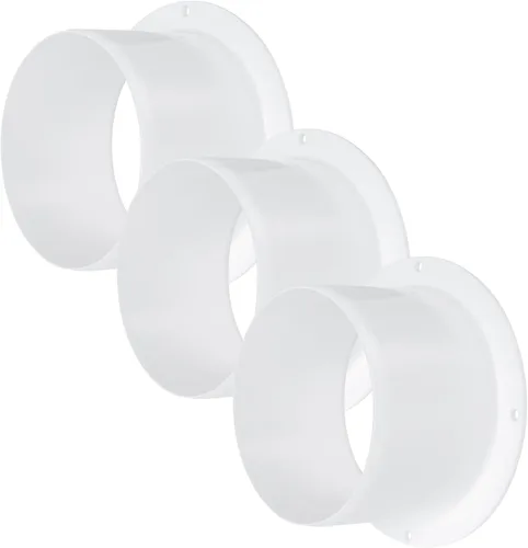 Vista 18 de Vent Systems Brida de conector de conducto de ventilación de aire blanco de 4 pulgadas, adaptador de tubo de ventilación de plástico HVAC con placa