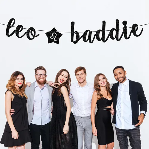 Vista 2 de Cartel de Leo Baddie, letrero de temporada Big Leo Energy/Leo, 12 constelaciones del zodiaco Leo, decoraciones de fiesta de cumpleaños temáticas