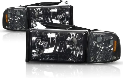 Vista 9 de PM PERFORMOTOR Faros delanteros LED DRL negros con par de luces LED de circulación diurna de repuesto compatibles con Ram 1500/94-02 Ram 2500 3500