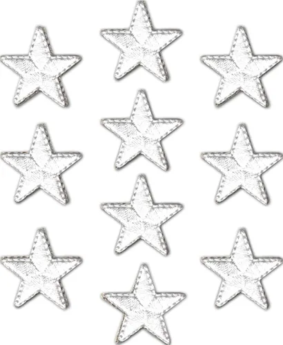 Vista 11 de Laughing Lizards Parches bordados con estrellas para planchar para ropa, chaquetas, mochilas y decoraciones (negro, 1 pulgada)
