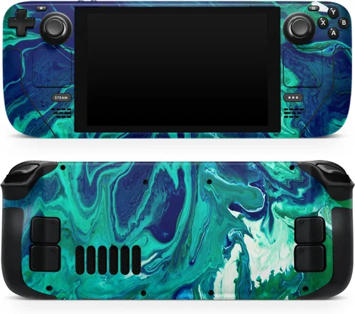 Vista 10 de Design Skinz - Compatible con Steam Deck - Calcomanía protectora de vinilo extraíble resistente a los arañazos - Micro anclajes verde azulado