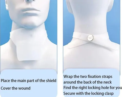 Vista 4 de Protector de incisión de tráquea, protector ajustable para el cuello, protector de estoma de cuello a prueba de polvo con filtro de carbón activado