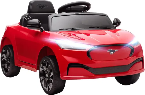 Vista 10 de Qaba Coche eléctrico con licencia Ford Mustang Mach-E para niños de 12 V Negro