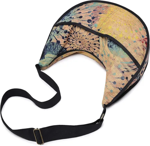 Vista 8 de OPQRSTU Bolso bandolera de lona para mujer, estilo hippie y grande