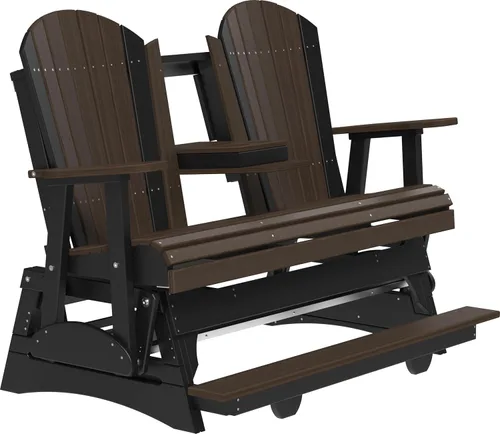 Vista 5 de LuxCraft Adirondack Balcony Glider - 5 pies con consola desplegable (Aruba en negro)