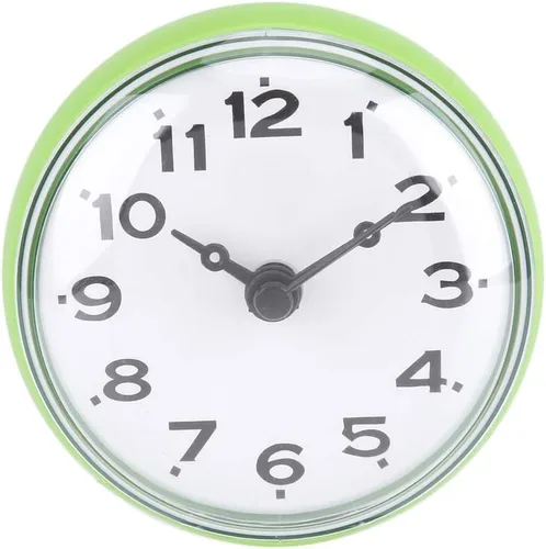 Vista 11 de Reloj de pared con ventosa, espejo de ventana de pared con ventosa, reloj de ducha de baño con esfera digital árabe de cara redonda, reloj de ducha