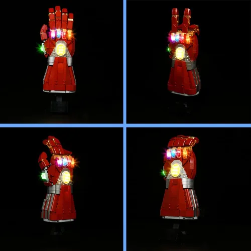 Vista 4 de VONADO Kit de luz LED compatible con Lego Nano Gauntlet 76223, iluminación de bricolaje compatible con Iron Man Gauntlet Lego 76223