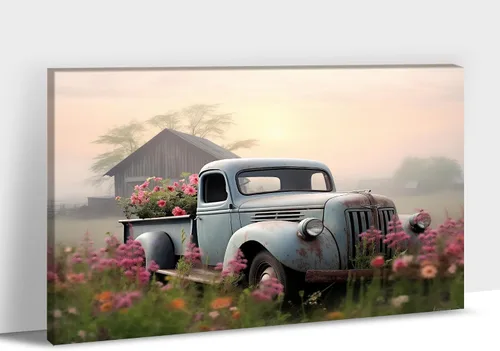Vista 40 de Arte de pared con estampado de granero blanco de granja, granero y vaca, arte de pared con imágenes de granero blanco, cuadros rústicos de campo
