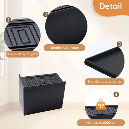 Vista 5 de Elevadores de cama de gran tamaño, elevadores de muebles King, bloques de elevación de 5 pulgadas para cama, sofá, escritorio, sofá, mesa