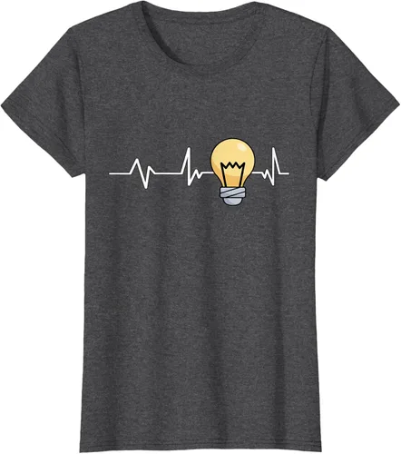 Vista 4 de Bombilla Heartbeat bombilla regalo bombilla bombilla camiseta Negro