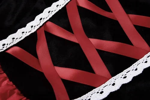 Vista 4 de Disfraz de Halloween para niñas, disfraz de lujo con capa, delantal, bolsa