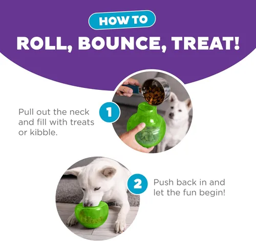 Vista 5 de Outward Hound Snoop Interactive Treat Dispensing Dog Toy, Green, 5" Snoop grande verde