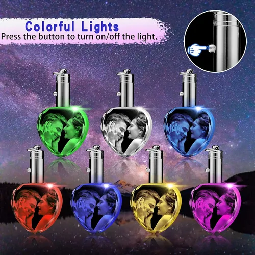 Vista 2 de Llavero de cristal personalizado de la fotoregalo personalizado del llavero de la imagen del cristal del laser