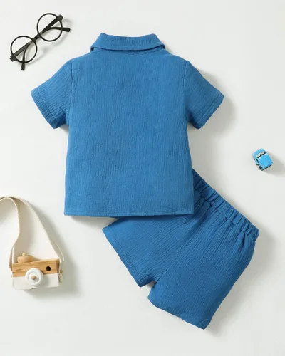 Vista 3 de Yhnslsf Ropa de verano para bebé, conjunto de pantalones cortos, camisa de manga corta para niños pequeños