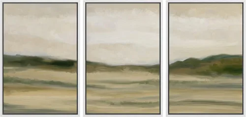 Vista 331 de wall26 Lienzo enmarcado para pared, juego de arte de acuarela pastel, paisaje rural, ilustraciones con formas abstractas, arte moderno, decorativo