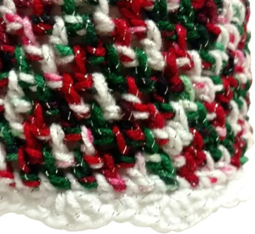 Vista 4 de Cubierta de papel higiénico Retro Sparkle Navidad Blanco Redondo Baño Crochet Hecho
