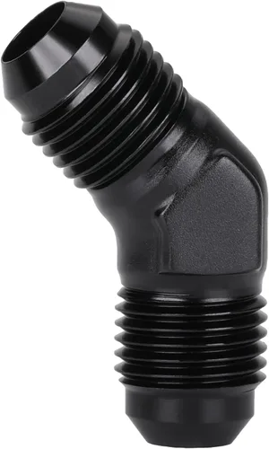 Vista 40 de 3AN macho a 3AN macho Flare 45 grados Unión acoplador adaptador de montaje aluminio negro