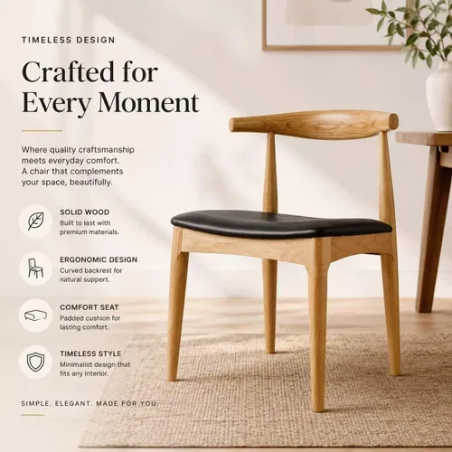 Vista 4 de 2xhome sillón de brazos estilo Eames, Madera Noble Natural