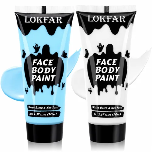 Vista 28 de Pintura corporal blanca para maquillaje de Halloween, crema a base de agua Blanco