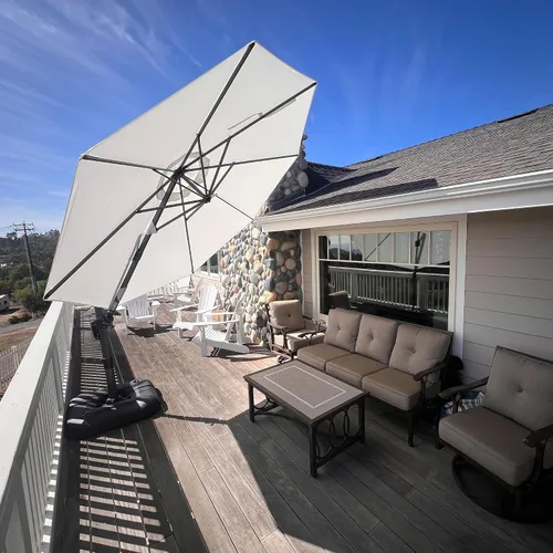 Vista 72 de PURPLE LEAF Sombrilla de patio de 8 pies para exteriores, sombrilla voladiza cuadrada de aluminio con rotación de 360 grados para jardín, terraza