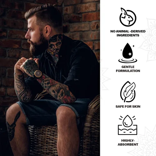 Vista 6 de VANERIA Loción para tatuajes, hidratante y curación para tatuajes, mantiene tu tinta con un aspecto fresco, el cuidado del tatuaje evita