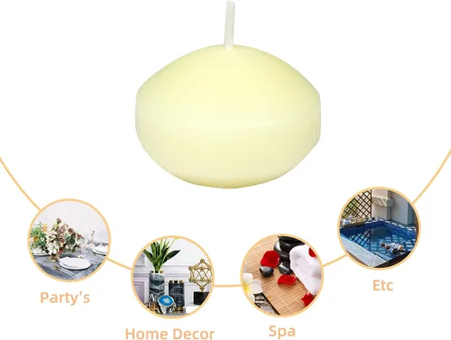 Vista 6 de Zest Candle Velas flotantes de 24 piezas, 1.75 pulgadas, marfil