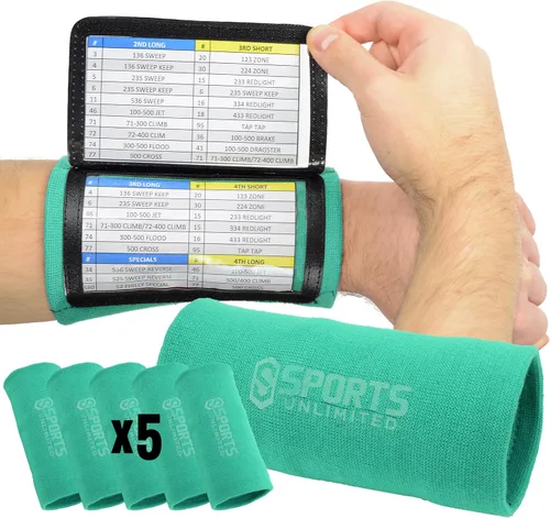 Vista 54 de Sports Unlimited Banda Instructora Triple para Adultos, Muñequeras de Fútbol para Jugadas, Muñequeras de Béisbol, Bandas de Brazo QB