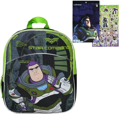Vista 2 de BUDDY N BUDDIES Buzz Lightyear - Mini mochila de 11 pulgadas con parte delantera lisa con Buzz Lightyear 4 hojas de papel de aluminio, más de 200