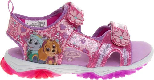 Vista 3 de Nickelodeon Zapatos iluminados de Paw Patrol para niñas, sandalias de verano, zapatos de agua para niños, Skye Everest, correa ajustable para playa