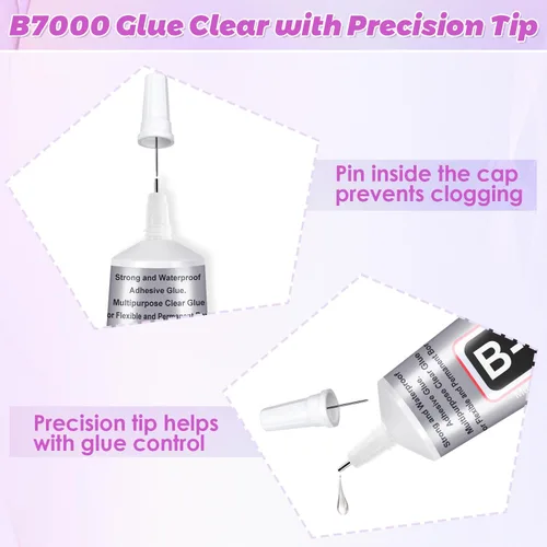 Vista 6 de Pegamento B7000 de 3.7 fl oz con punta de precisión, pegamento deslumbrante y herramienta Gem Tac Glue for Rhinestones, Strong Adhesive Jewelry