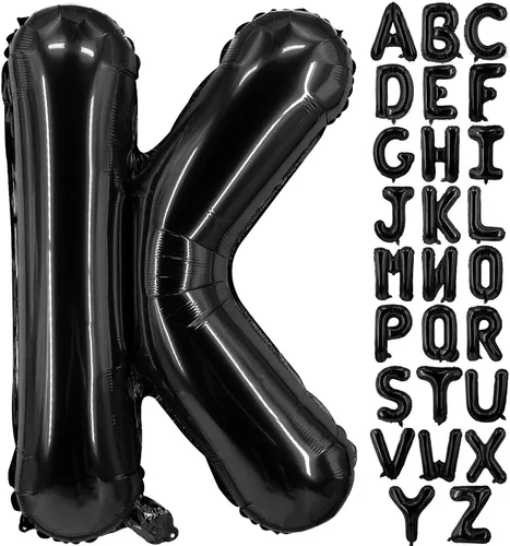 Vista 8 de Lovoir Globos grandes de 40 pulgadas con letras B negras de gran tamaño, globo de helio de aluminio de Mylar para decoración de fiesta