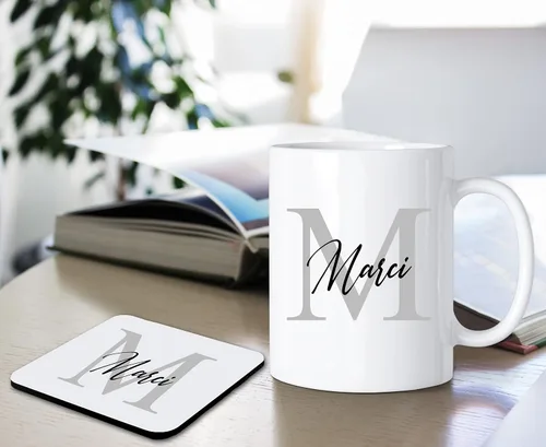 Vista 4 de SANTANNA Taza personalizada para hombres, iniciales personalizadas con nombre de café de cerámica (sus estilos favoritos)
