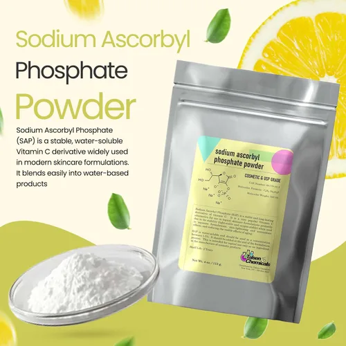 Vista 2 de Polvo SAP de fosfato de ascorbilo de sodio – Derivado estable de vitamina C, antioxidante para el cuidado de la piel DIY (1 onza/0.99 oz)