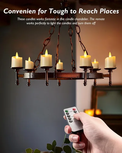 Vista 7 de Homemory - Velas recargables sin llama, Velas votivas LED con temporizador de 2/4/6/8H, 6 piezas, velas de té operadas por batería con temporizador