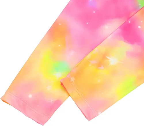 Vista 3 de JESKIDS Leggings con estampados para niñas, pantalones casuales de yoga, mallas para niños de 4 a 13 años