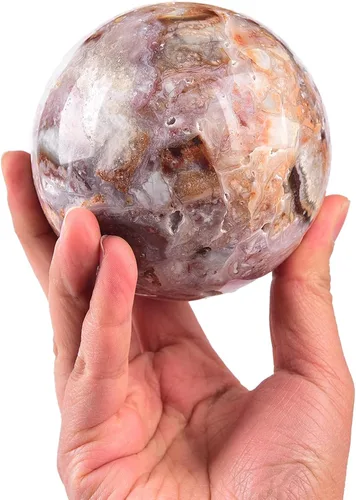 Vista 133 de JIC Gem Piedra Natural de Jaspe Africano Cristal de Curación Esfera Adivinación Bola de Piedra Preciosa, Feng Shui Reiki Aura Decoración