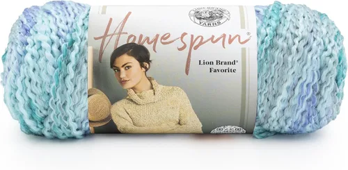 Vista 49 de Lion Brand Yarn Hilo Homespun, Hilo Suave y Voluminoso para Tejer, Ganchillo y Manualidades, 1 paquete, Beachside Stripes