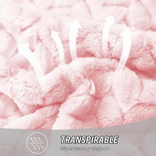 Vista 4 de Exclusivo Mezcla Manta de forro polar para sofá, 50 x 70 pulgadas, rosa Rosa claro