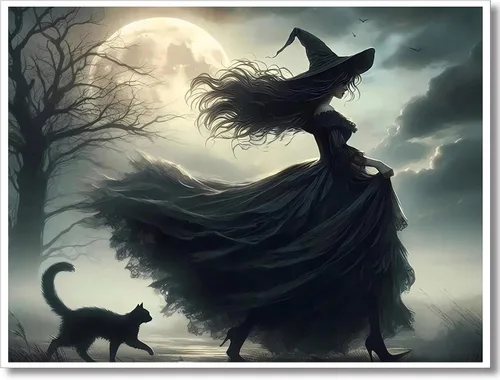 Vista 18 de Lienzo enmarcado negro para pared, póster de Halloween Dark Academia, pintura de gato negro, fantasma en la bañera, imágenes góticas de terror