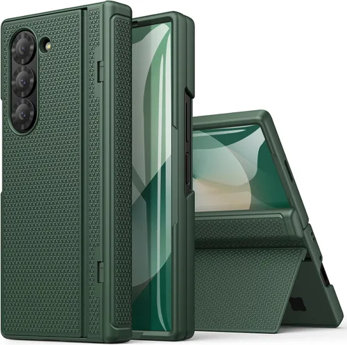 Vista 14 de BXYJY Funda para Samsung Galaxy Z Fold 6 con función atril, protector de pantalla frontal y protección de bisagra, ajuste delgado, resistente, duro
