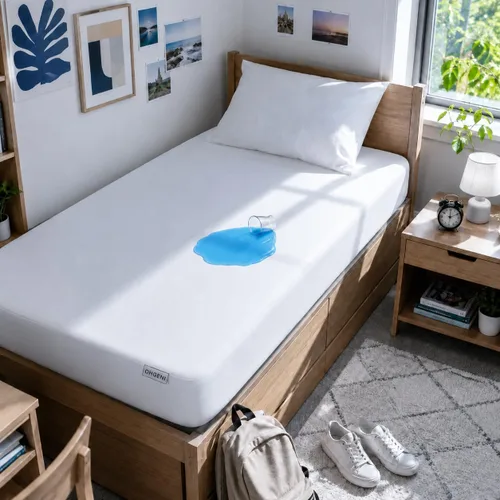 Vista 33 de OhGeni - Protector de colchón impermeable, tamaño Queen, con bolsillo profundo de 6 a 18 pulgadas, transpirable, sin ruido, suave, lavable, a prueba
