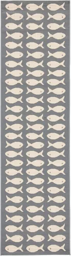 Vista 10 de SAFAVIEH Alfombra lavable para exteriores, colección Patio de 2.3 x 6.7 pies, color negro y beige, no desprende pelusa y fácil limpieza, ideal