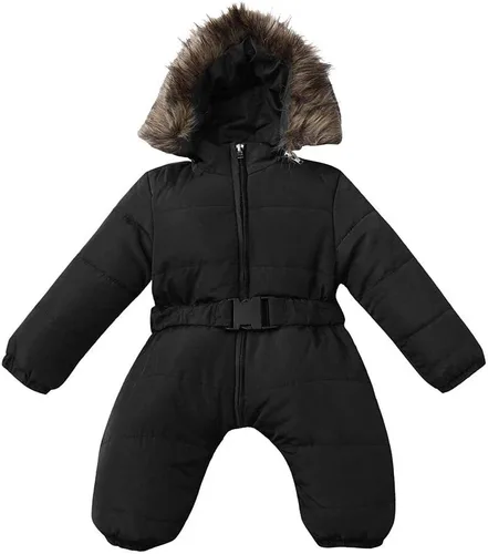 Vista 3 de TBUIALL Mono de invierno para niño, abrigo cálido para bebé, niña, chaqueta con capucha, trajes gruesos para niños, pantalones de nieve para niños