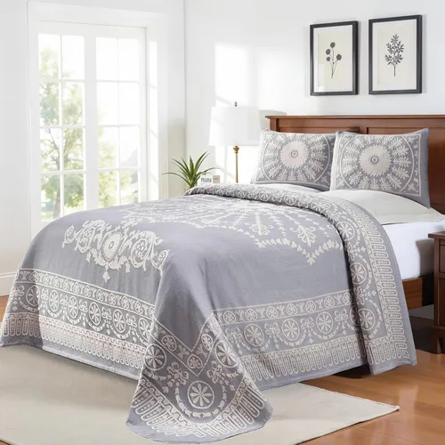 Vista 21 de Superior Juego de colcha de mezcla de algodón de 2 piezas, manta ligera, 1 funda de almohada a juego, ropa de cama a medida, dormitorio tradicional
