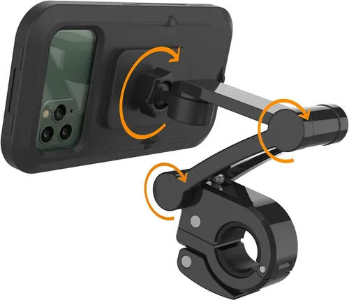 Vista 5 de Punkcase Funda impermeable para teléfono de bicicleta, soporte universal para manillar para teléfonos celulares de hasta 6.7 pulgadas, pantalla