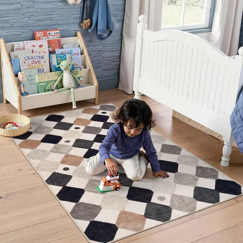 Vista 34 de jinchan Alfombra a rayas de 2 x 3 para entrada, alfombra de cocina, tapete pequeño, antideslizante, ligero, de bajo perfil, decoración para entrada
