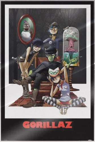 Vista 9 de Póster de música de Gorillaz (Plastic Beach/Retrato Familiar) (Tamaño: 24" x 36")